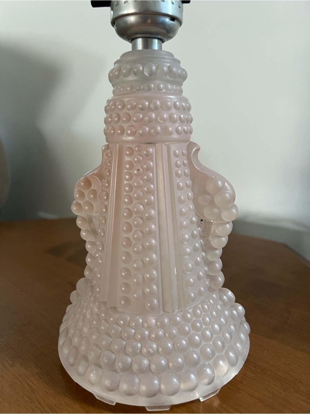 VTG- PAIR of 1930’s Pink Satin Hobnail Depression Glass Boudoir Lamp-See Pics ! - Picture 7 of 16